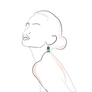 Silver Tone St. Patrick's Day Top Hat and Shoes Dangle Earrings