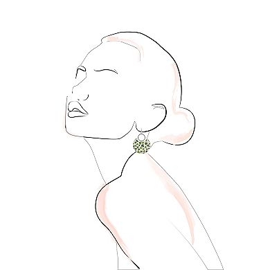 Silver Tone St. Patrick's Day Clover Circle Drop Earrings