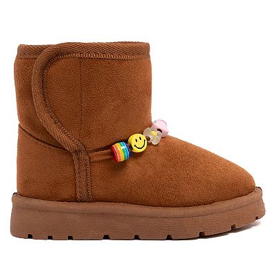 sugar Somi Toddler Girls Cold Weather Boots with Charms Accent