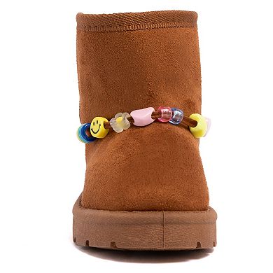 sugar Somi Toddler Girls Cold Weather Boots with Charms Accent