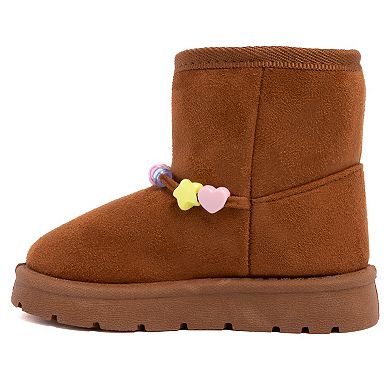 sugar Somi Toddler Girls Cold Weather Boots with Charms Accent