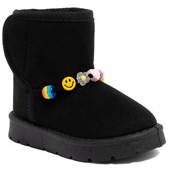 sugar Somi Toddler Girls Cold Weather Boots with Charms Accent
