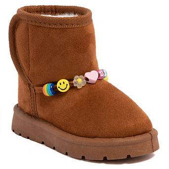 sugar Somi Toddler Girls Cold Weather Boots with Charms Accent