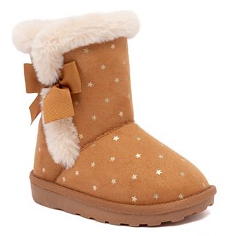 Sugar Sessy Toddler Girl Star Cold Weather Boots With Bow Accent