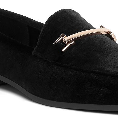 London Rag Evelio Women's Horsebit Velvet Loafers