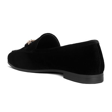 London Rag Evelio Women's Horsebit Velvet Loafers