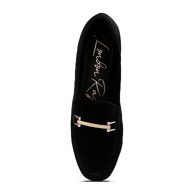 London Rag Evelio Women's Horsebit Velvet Loafers