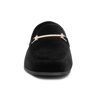 London Rag Evelio Women's Horsebit Velvet Loafers