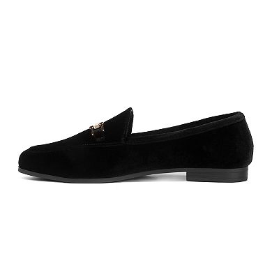 London Rag Evelio Women's Horsebit Velvet Loafers