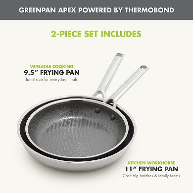 GreenPan Apex Hybrid Ceramic Nonstick 9.5-Inch & 11-Inch Frying Pan Set