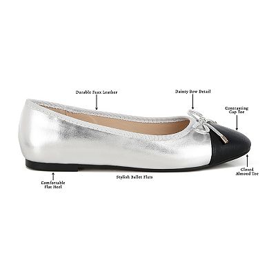 London Rag Minato Women's Two Tone Ballet Flats