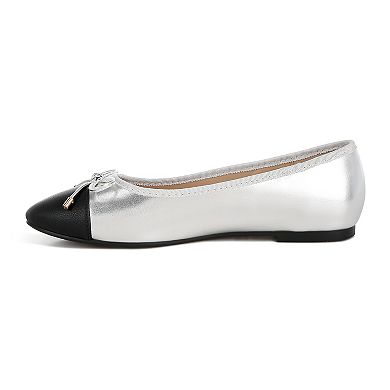 London Rag Minato Women's Two Tone Ballet Flats