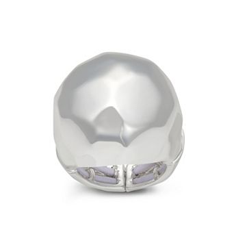 Nine West Silver Tone Sculpted Dome Statement Ring