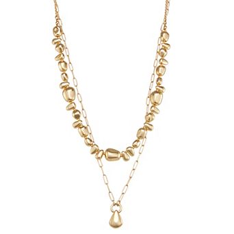 Nine West Gold-Tone Multi-Strand Pendant Necklace