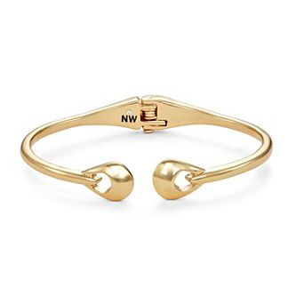 Nine West Gold-Tone Puffy Hinge Cuff Bracelet