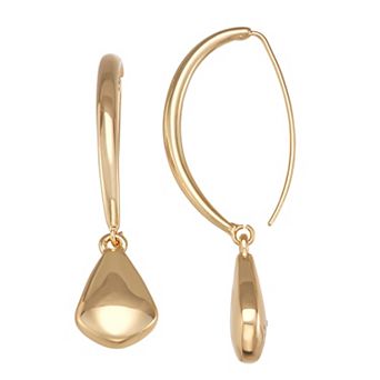 Nine West Gold-Tone Puffy Threader Earrings