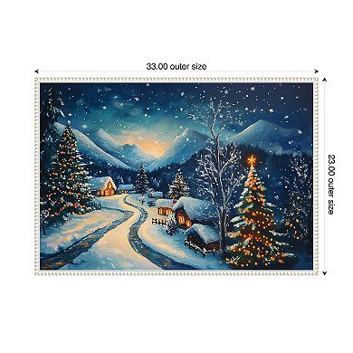 Winter wonderland Night by Pictufy Framed Canvas Wall Art Print