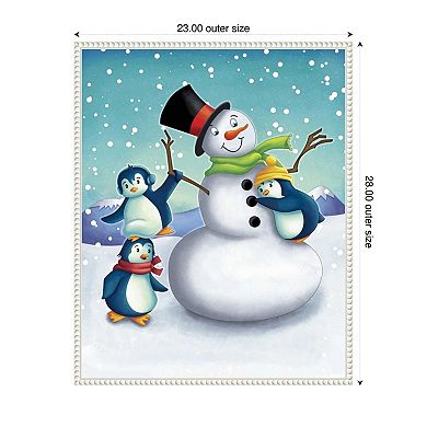 Joyful Snowman by Josefina Framed Canvas Wall Art Print