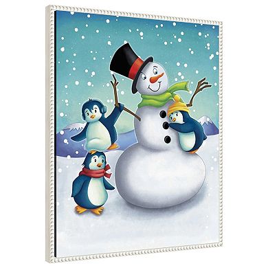 Joyful Snowman by Josefina Framed Canvas Wall Art Print