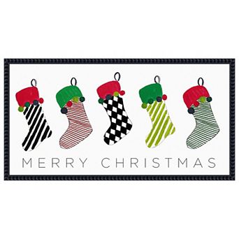Christmas Stockings by Patricia Pinto Framed Canvas Wall Art Print