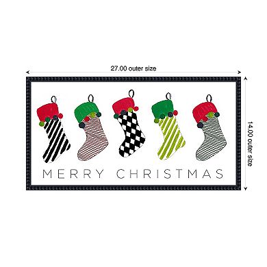 Christmas Stockings by Patricia Pinto Framed Canvas Wall Art Print