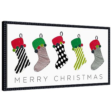 Christmas Stockings by Patricia Pinto Framed Canvas Wall Art Print