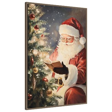Santa Reading II by Melloi Art Prints Framed Canvas Wall Art Print