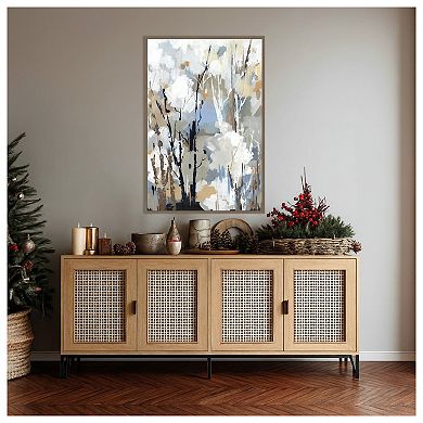 Silversong Birch II by Lera Framed Canvas Wall Art Print