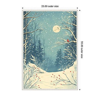 Red Bird in Snowy Forest by Pictufy Studio Framed Canvas Wall Art Print