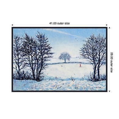 A Snowy Winters Walk by Tilly Willis Framed Canvas Wall Art Print