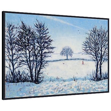 A Snowy Winters Walk by Tilly Willis Framed Canvas Wall Art Print