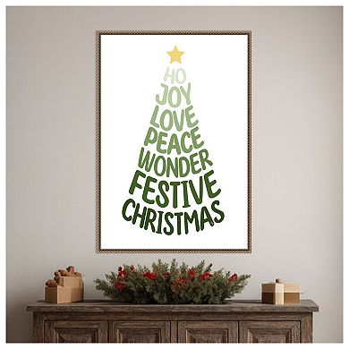 Stylized Christmas Tree by Martina Framed Canvas Wall Art Print