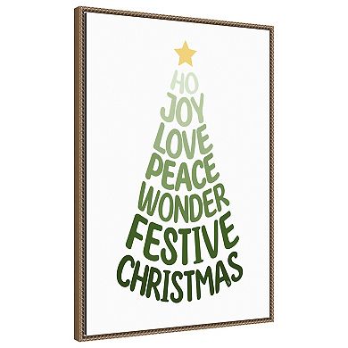 Stylized Christmas Tree by Martina Framed Canvas Wall Art Print