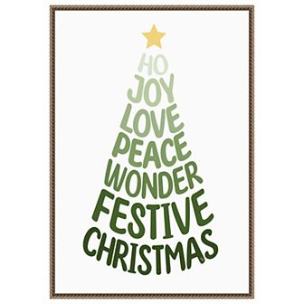 Stylized Christmas Tree by Martina Framed Canvas Wall Art Print