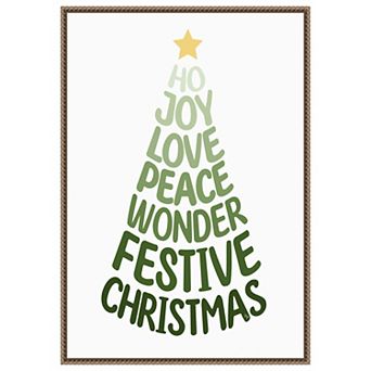 Stylized Christmas Tree by Martina Framed Canvas Wall Art Print