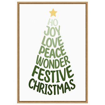 Stylized Christmas Tree by Martina Framed Canvas Wall Art Print