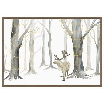 Christmas Forest landscape by Tara Reed Framed Canvas Wall Art Print
