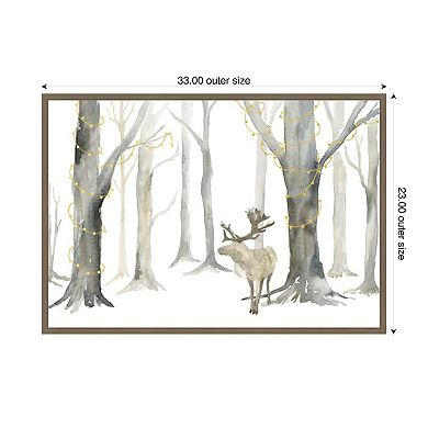 Christmas Forest landscape by Tara Reed Framed Canvas Wall Art Print