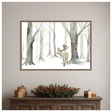 Christmas Forest landscape by Tara Reed Framed Canvas Wall Art Print