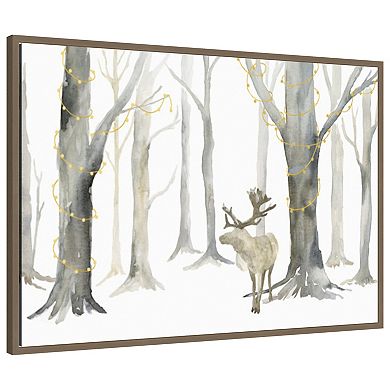Christmas Forest landscape by Tara Reed Framed Canvas Wall Art Print