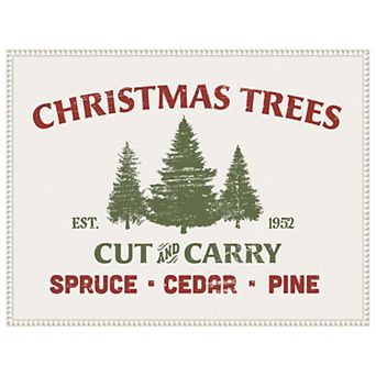 Christmas Farm Sign I by Victoria Barnes Framed Canvas Wall Art Print