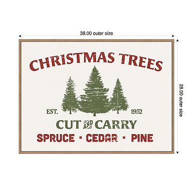 Christmas Farm Sign I by Victoria Barnes Framed Canvas Wall Art Print