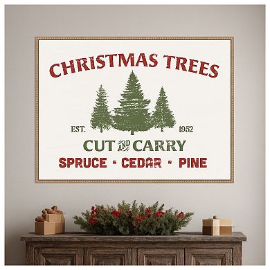 Christmas Farm Sign I by Victoria Barnes Framed Canvas Wall Art Print