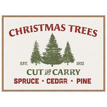 Christmas Farm Sign I by Victoria Barnes Framed Canvas Wall Art Print