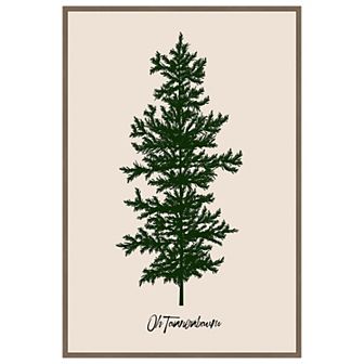 Oh Tannebaum (green by Eins Kubistika Framed Canvas Wall Art Print