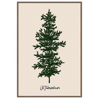 Oh Tannebaum (green by Eins Kubistika Framed Canvas Wall Art Print