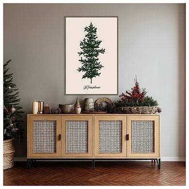 Oh Tannebaum (green by Eins Kubistika Framed Canvas Wall Art Print