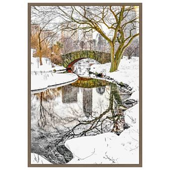 Central Park Winter No 7 by Murray Bolesta Framed Canvas Wall Art Print