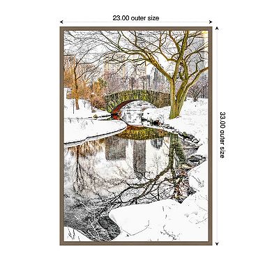 Central Park Winter No 7 by Murray Bolesta Framed Canvas Wall Art Print