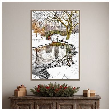 Central Park Winter No 7 by Murray Bolesta Framed Canvas Wall Art Print